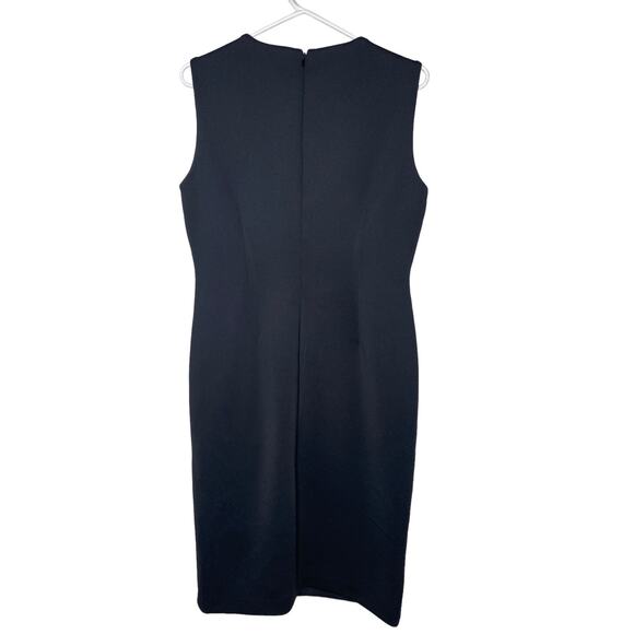 Calvin Klein Black Sheath Dress Size 10 with gold zipper embellishment - Picture 2 of 7